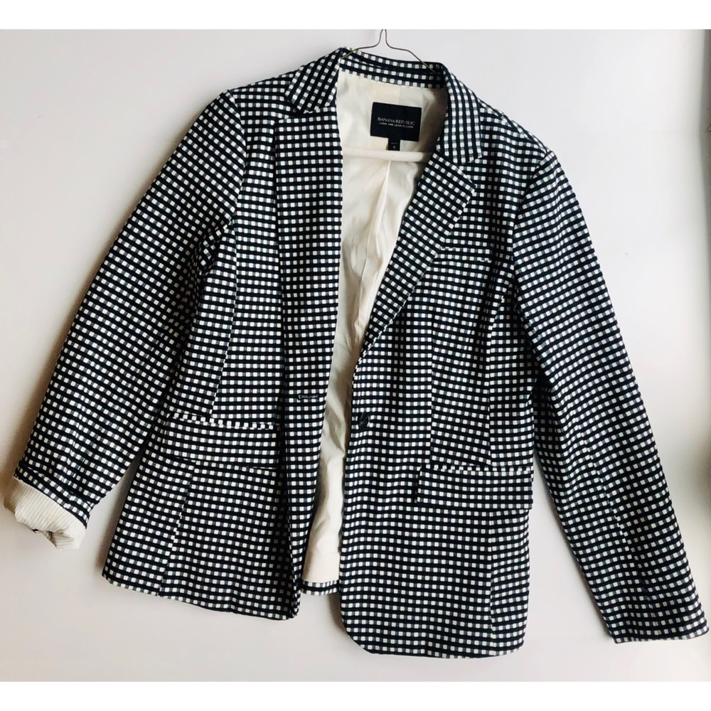 Gingham Banana Republic Petite Size 8 Blazer